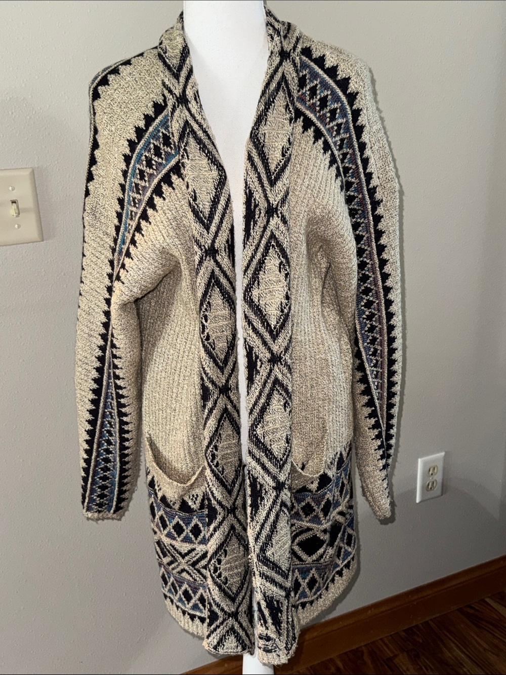Women’s Lucky Brand Aztec Open-Front Cardigan - Large